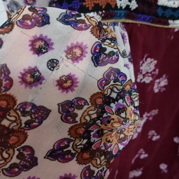 Anthropologie Maeve Quartier Latin Embroidered Patchwork Velvet Floral Dress - Picture 10 of 10